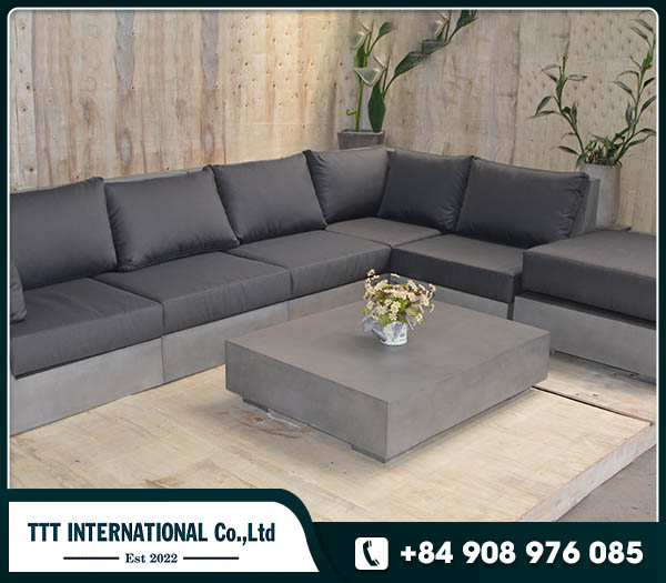 GRC concrete corner sofa outdoor furniture set
